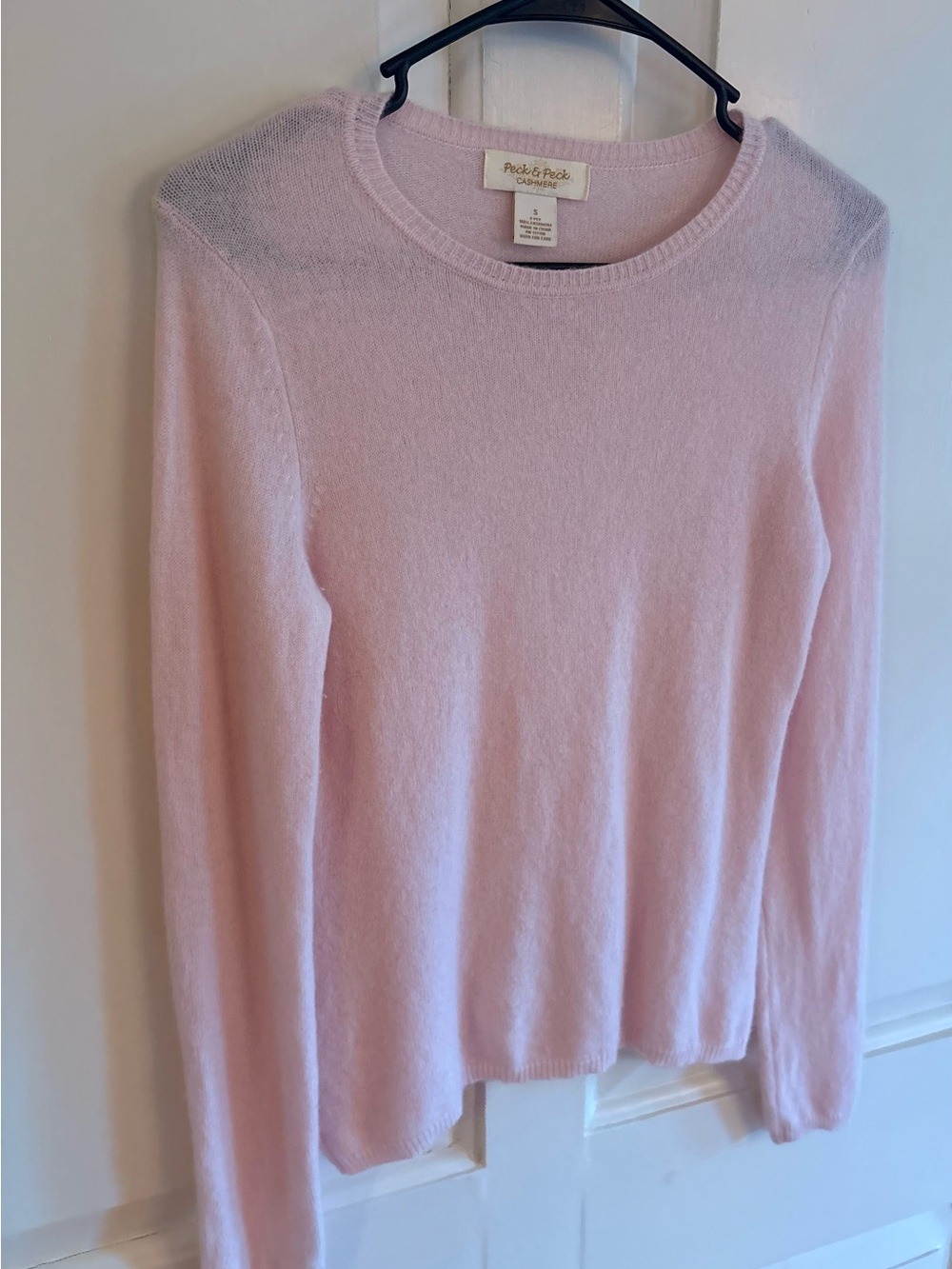 Peck & Peck 100% 2 Ply Cashmere Sweater Women’s Small Pink Crewneck Long Sleeve